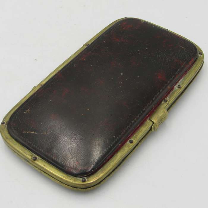 Antique French Cigar case with tortoise shell case with paua shell inlay - circa 1850