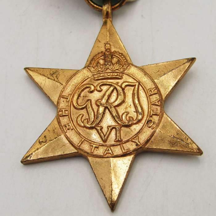 WW2 Africa service medal and Italy star issued to 123638 J.C McIntyre