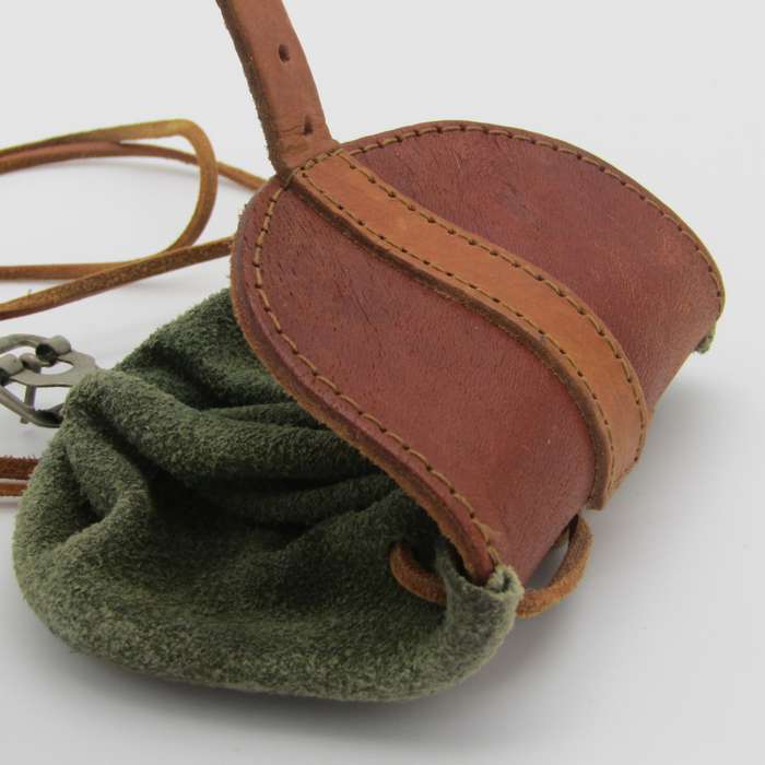 Vintage leather purse with straps to wear around neck