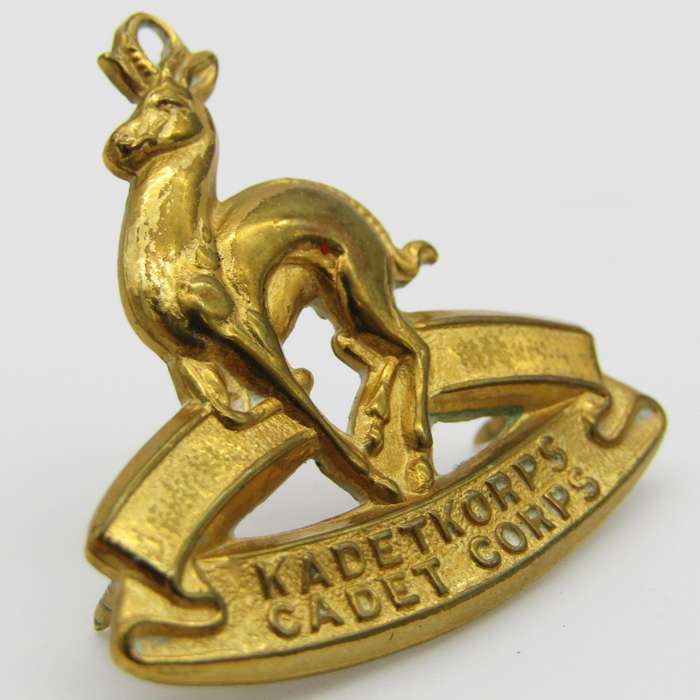 SA Cadet Corps brass collar badge
