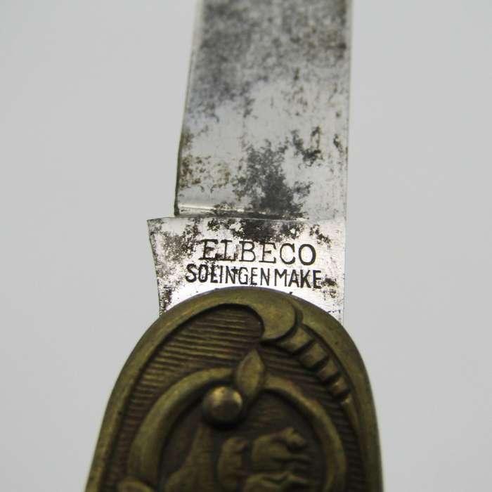 Vintage Elbeco brass pocket knife in box - 2 blades