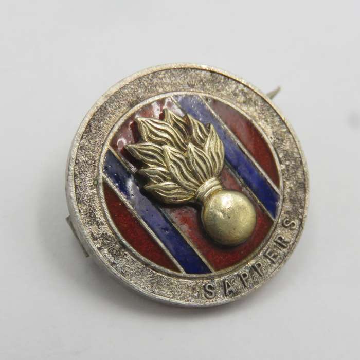 SA Engineers Corps ( SAPPERS) sterling silver lapel pin badge #4759