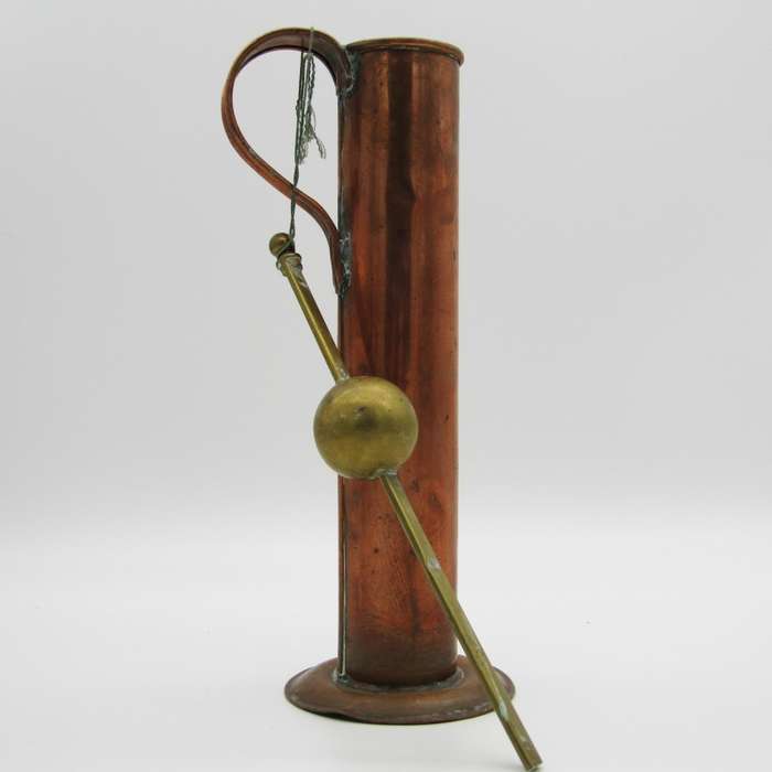 Antique brass hydrometer with copper cup