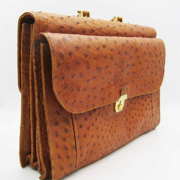 Vintage Ostrich leather Briefcase - High Quality