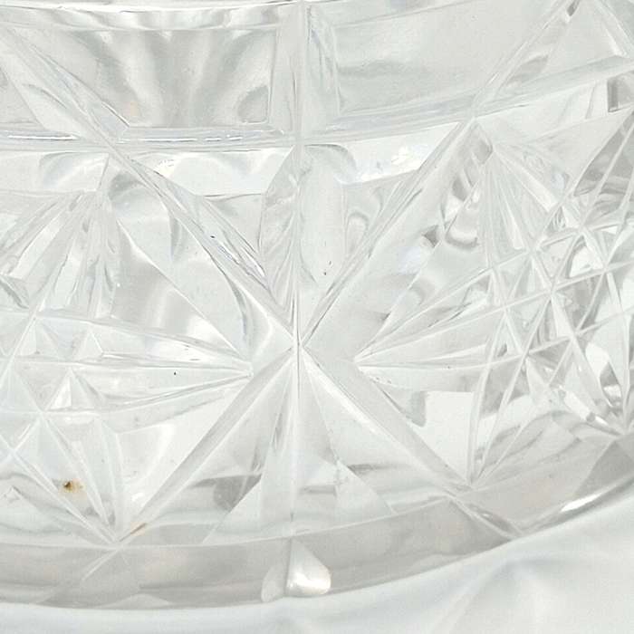 Vintage thick cut glass salad bowl
