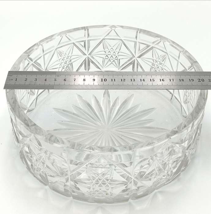 Vintage thick cut glass salad bowl