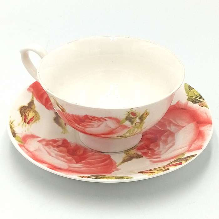 Beautiful porcelain flower pattern cup and saucer