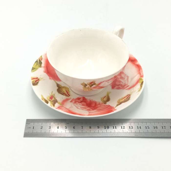 Beautiful porcelain flower pattern cup and saucer