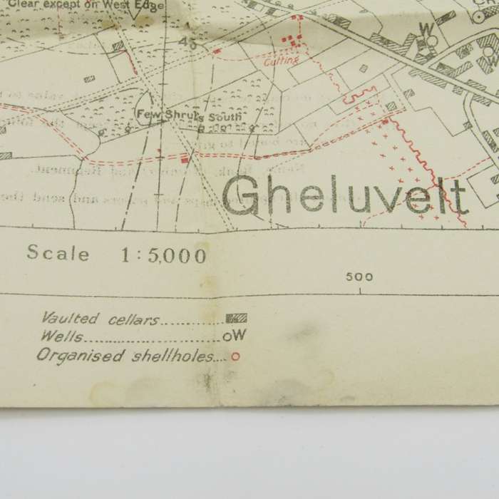 WW1 Trench Message Map with trenches corrected - middle hole 1 : 5000