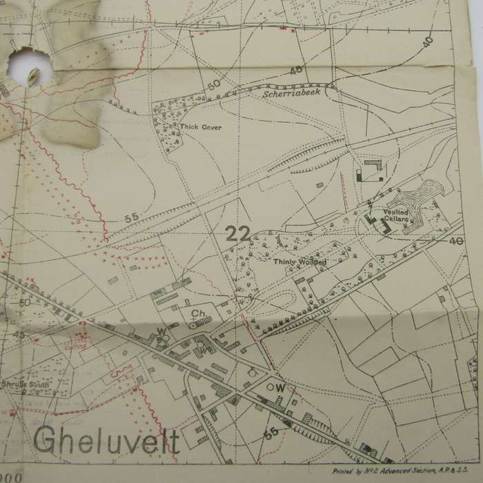 WW1 Trench Message Map with trenches corrected - middle hole 1 : 5000