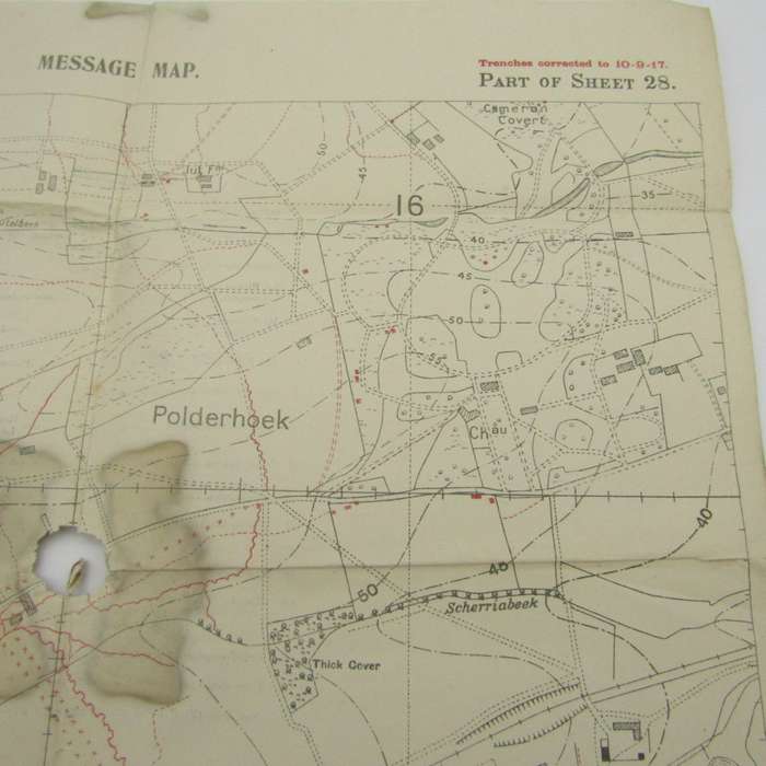 WW1 Trench Message Map with trenches corrected - middle hole 1 : 5000