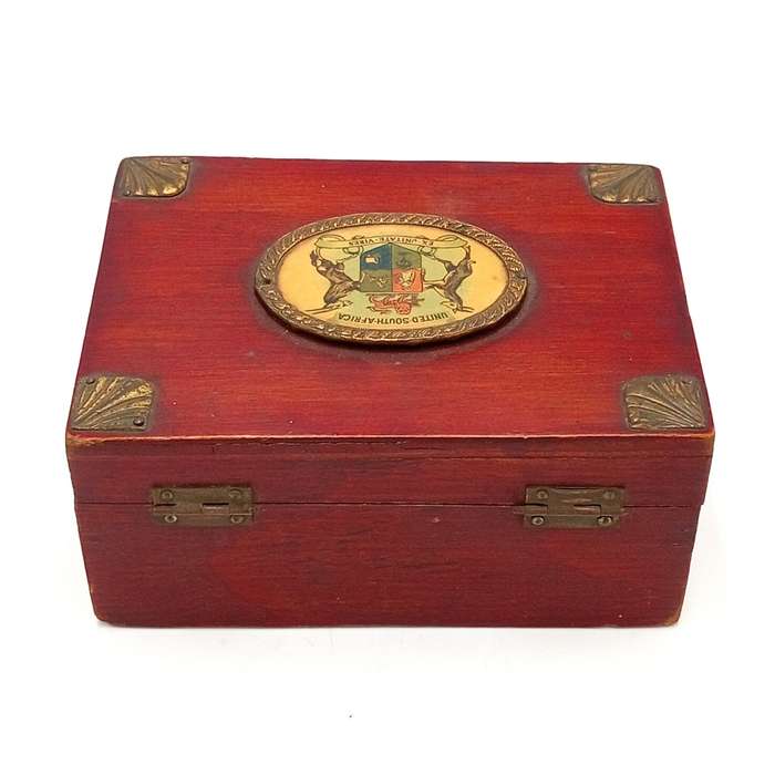 Vintage United South Africa wooden trinket box