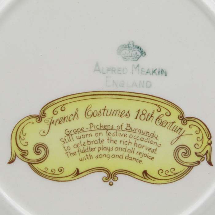 Alfred Meakin French Costumes 18th Century porcelain plate