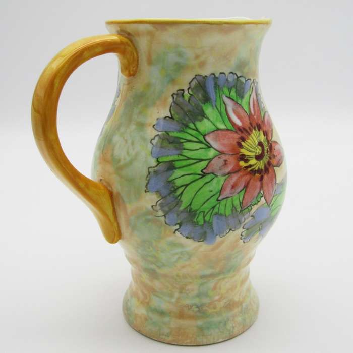 Vintage Royal Doulton Porcelain pitcher with flower design - fine hairline cracks - Height 19 cm