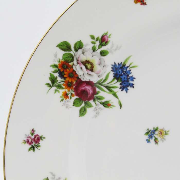 Vintage Dresden porcelain plate with flower design - diameter 30 cm