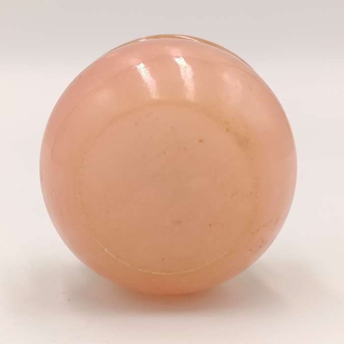 Vintage pink alabaster trinket holder with picture of Rome on lid