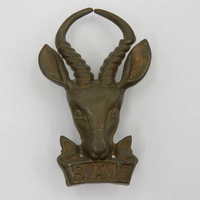 SADF Large brass bokkop Infantry cap badge