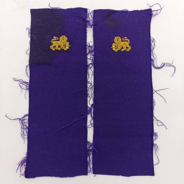 Pair of SA Navy Chaplain braided wire cloth rank badges as used for epaulettes