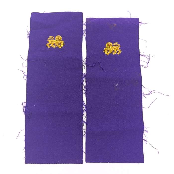 Pair of SA Navy Chaplain braided wire cloth rank badges as used for epaulettes