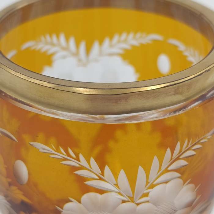 Antique Orange Bohemian Crystal wine glass