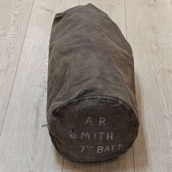 Old Military duffle bag of AR Smith 7th Buttalion - possibly Rhodesia