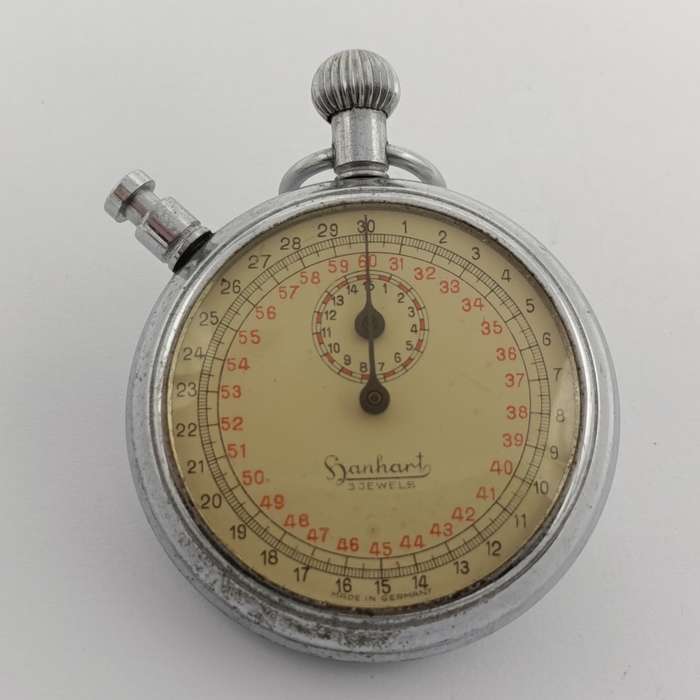Vintage Hanhart mechanical 15 minute stopwatch - working