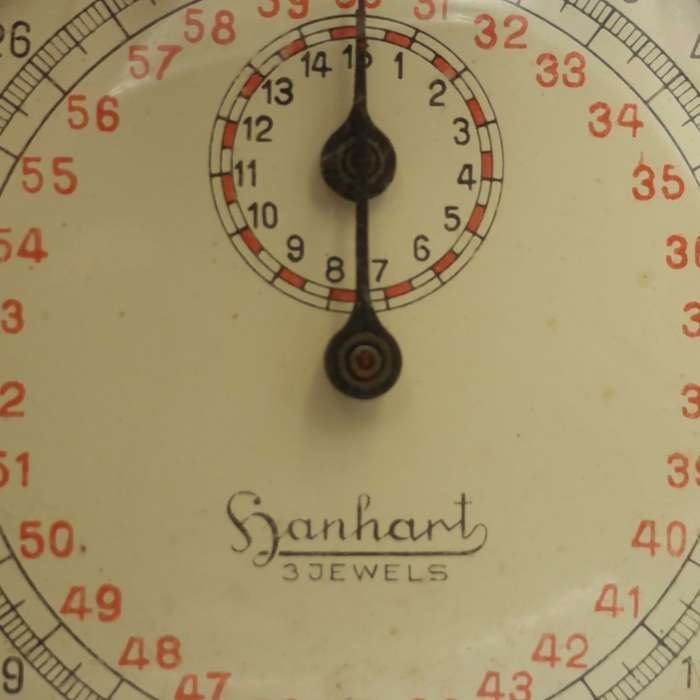 Vintage Hanhart mechanical 15 minute stopwatch - working