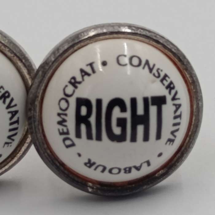 Pair of Democrat Conservative Labour Right and left cufflinks