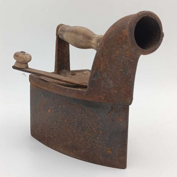 Antique Coal iron with chimney