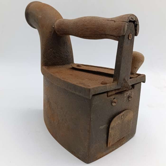 Antique Coal iron with chimney
