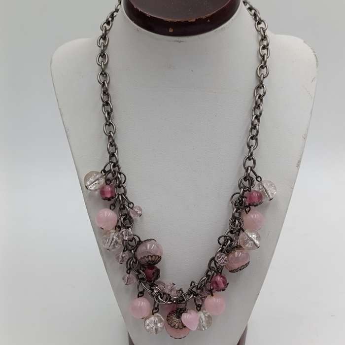 Pink Crystal beads necklace - length 46cm