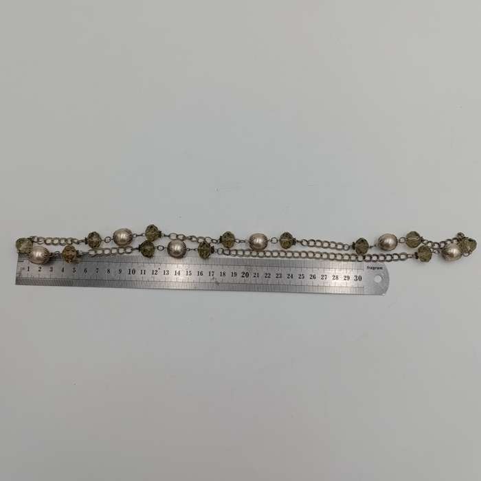 Glass Pearl and crystal necklace - length 82cm