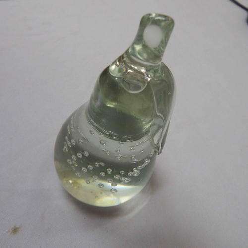 Glass paperweight in shape of pear fruit