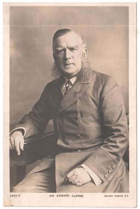 Photographic antique postcard of Sir Edward Clark