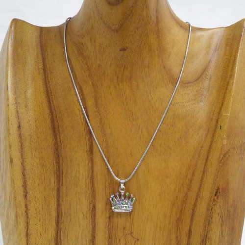 O`Teniqua Trading South Africa 18K gold plated necklace with crown pendant