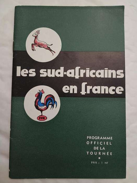 1961 SPRINGBOKS V FRANCE RUGBY PROGRAMME - STADE DE COLOMBE