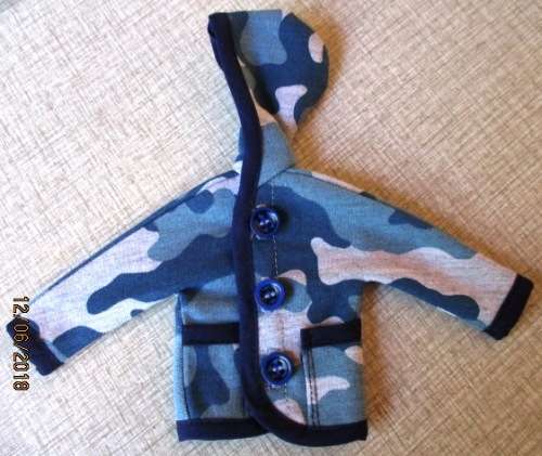 Ken - Barbie - doll's camouflage hoodie - blue