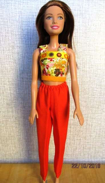 Barbie doll's orange pants and strap top - SECONDS