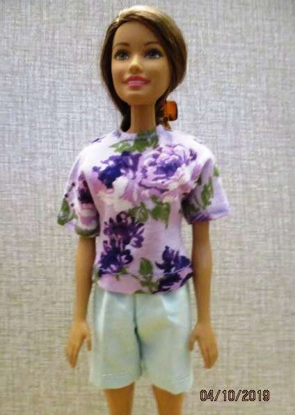 Barbie doll's mix and match set - purple/green