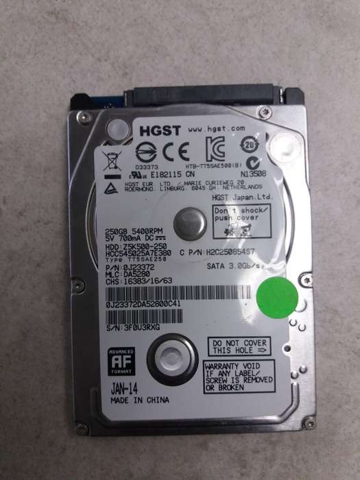 250GB 2.5" Laptop Hard Drives