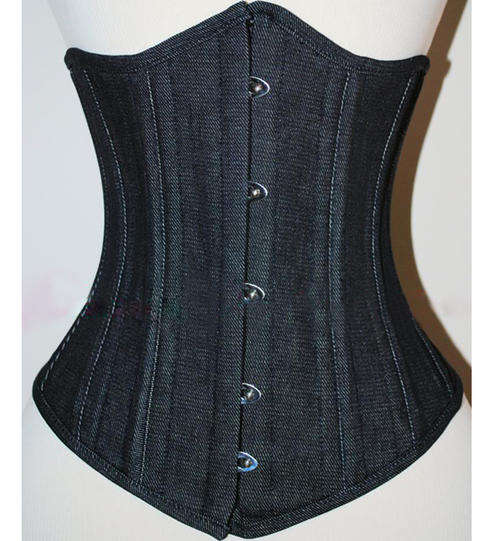 26 Steel Bones Denim Underbust Corset     S,M,L,XL,2XL