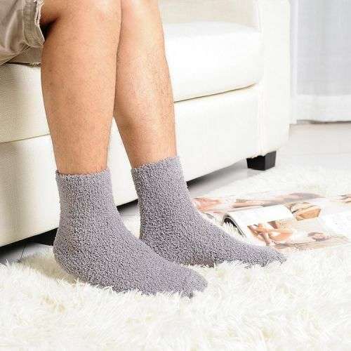 Fluffy Soft Microfiber Sleeping Socks - Grey