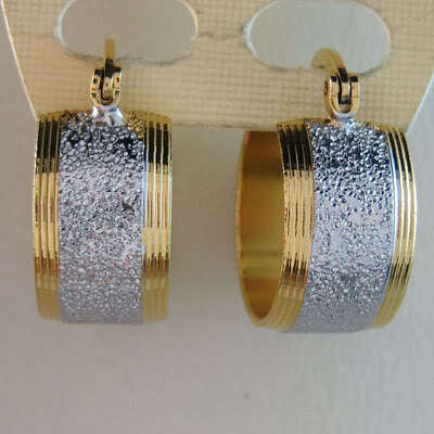 2 YEAR GUARANTEE!! GOLD & SILVER TWO TONE  HOOP EARRINGS