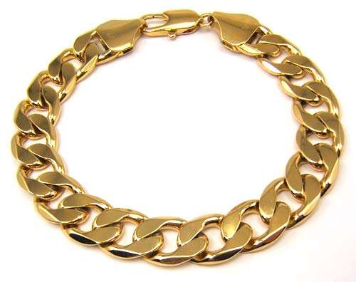 GORGEOUS GOLD CURB BRACELET 12 mm