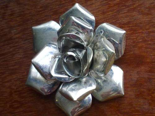 TIBETAN SILVER ROSE PENDANT LARGE