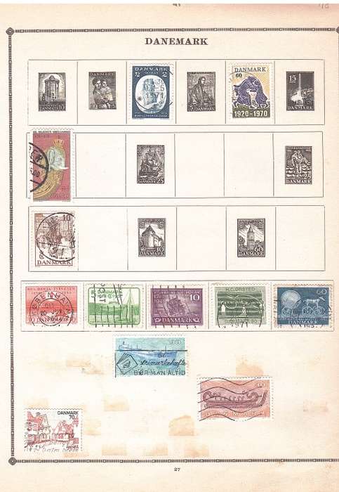 European pages with stamps