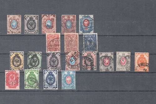 Russia - early stamps various paper types