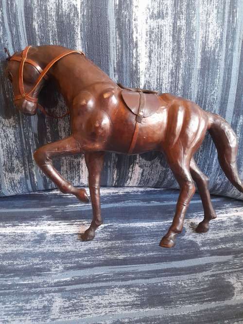 Leather horse figurine