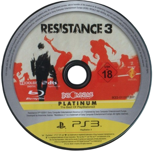 PS3 - Resistance 3 Platinum ***DISC ONLY *** - Pre-Owned