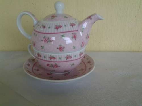 Modern porcelain tea for one set floarl pattern tea pot